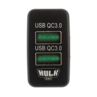 Dual QC3 USB Socket - Early Toyota - Green