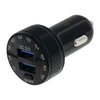 Dual QC3.0 USB In Car Socket Charger With Voltmeter