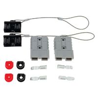2PK Grey 50A Connector Kit W/ Plastic Covers