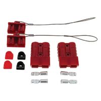 2PK Red 50A Connector Kit W/ Plastic Covers